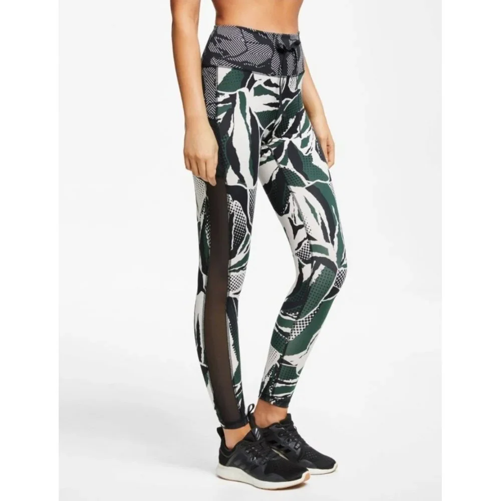 Adidas Leggings M High Rise 7/8 Believe This Green Black Mesh - Picture 2 of 15